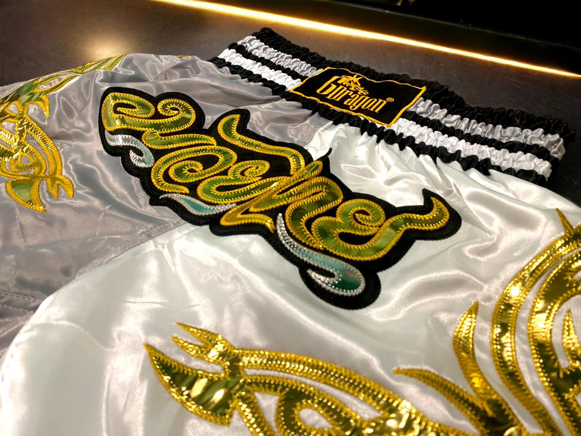 Шорты для тайского бокса GDragon Sport мужские Серо-белый (4_1_XXL_4) - фото 3