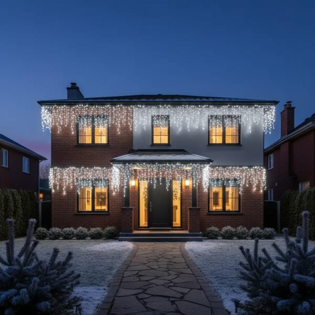 Гірлянда мережна Бахрома вулична 20 м 335 LED діодів зовнішня від мережі чорна нитка колір світла Білий (20MBW) - фото 5 Гірлянда мережна Бахрома вулична 20 м 335 LED діодів зовнішня від мережі чорна нитка колір світла Білий (20MBW) - фото 5