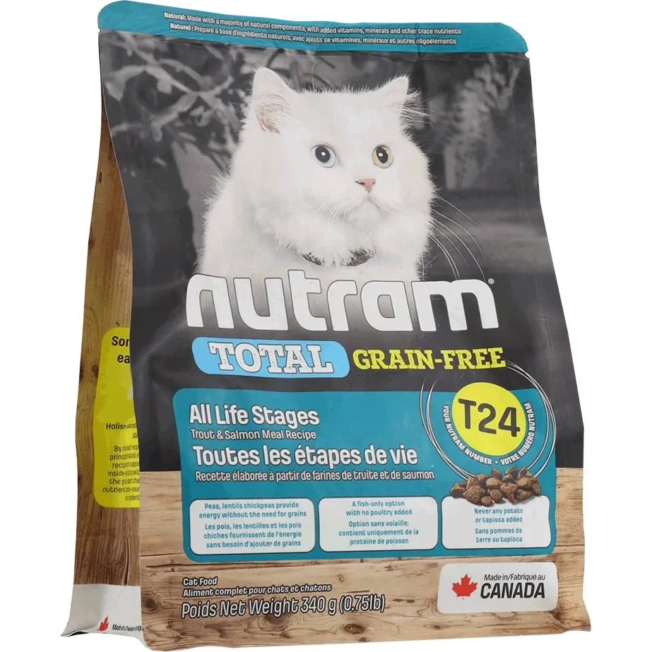 Корм сухий беззерновий Nutram T24 GF Salmon&Trout Cat для кішок на всіх стадіях життя з лососем і фореллю 340 г
