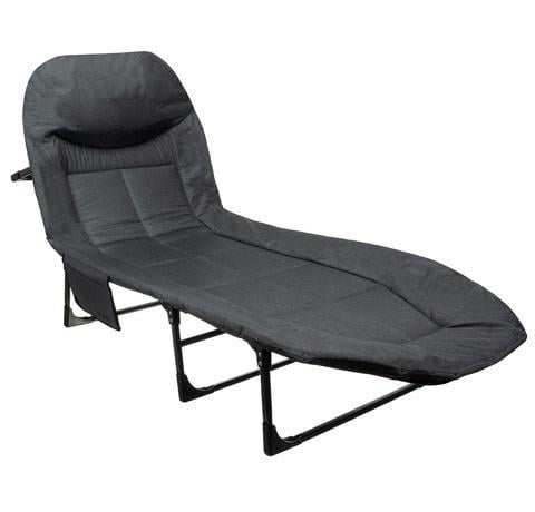 Кровать-раскладушка туристическая складная с матрасом 5 уровней наклона с нагрузкой 150 кг Серый