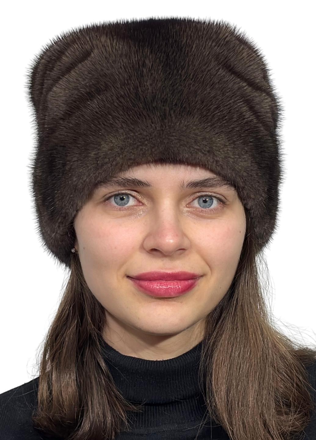 Кубанка женская Меховой стиль Адель из натурального меха норки р. 54-60 Орех (080/L) Кубанка женская Меховой стиль Адель из натурального меха норки р. 54-60 Орех (080/L)