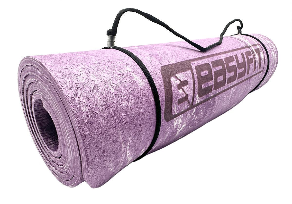 Килимок для йоги та фітнесу EasyFit PER Premium Mat з чохлом 8 мм Фіолетовий (EF-1930s-1-V) - фото 2