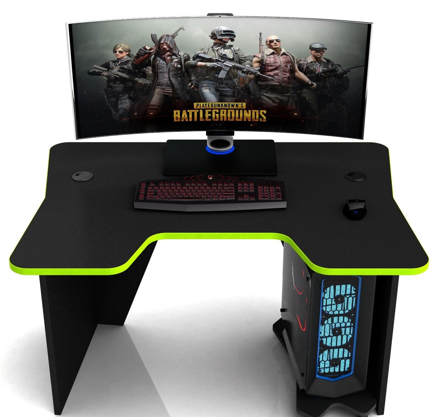 Геймерский стол DX12 COMFORT мощный и стильный для комфортных игровых сессий Черный с зеленым Геймерский стол DX12 COMFORT мощный и стильный для комфортных игровых сессий Черный с зеленым