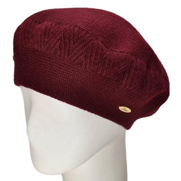 Берет женский Lirus Луиза двойной шерстяной Бордовый (111534)
