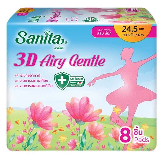 Прокладки гігієнічні Sanita з крильцями 24,5 см 8 шт. (8850461090704)