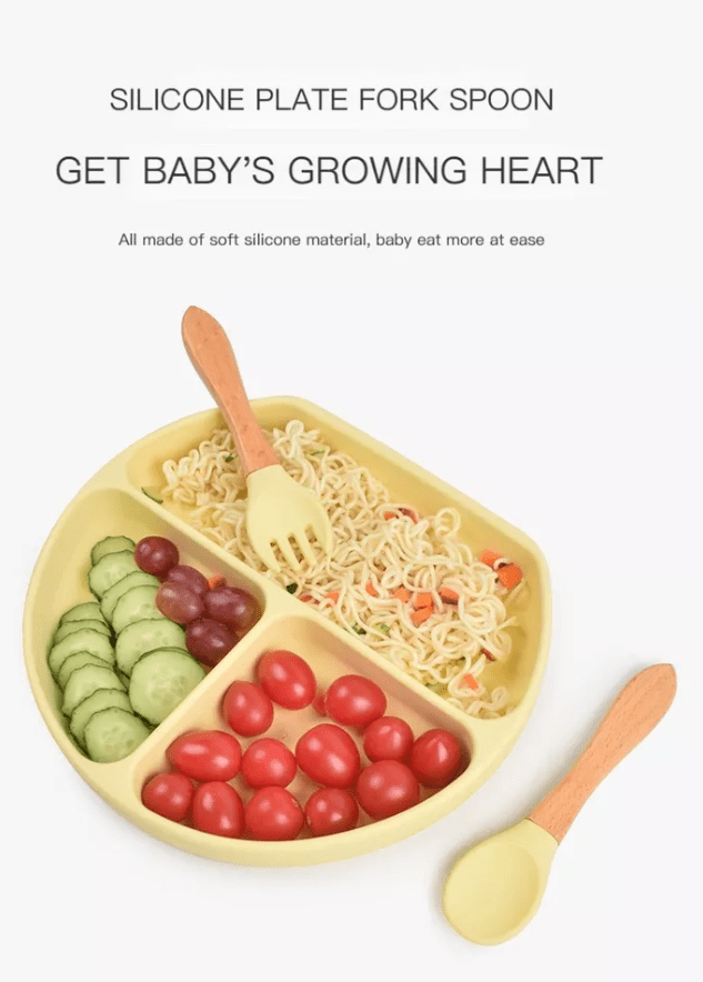 Тарілка силіконова трисекційна Лимонний (10713) - фото 6 Тарілка силіконова трисекційна Лимонний (10713) - фото 6