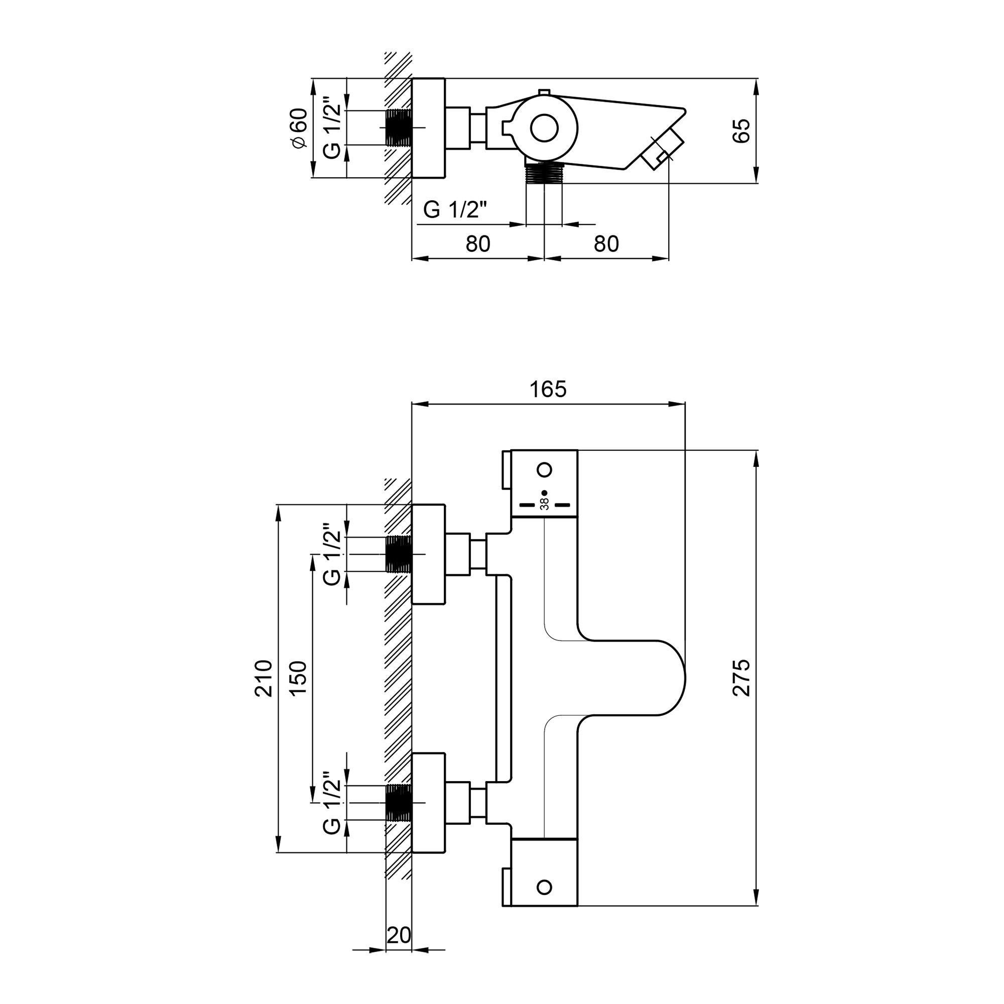 Смеситель для ванны Qtap Inspai-Therm CRMT300800 термостатический - фото 2