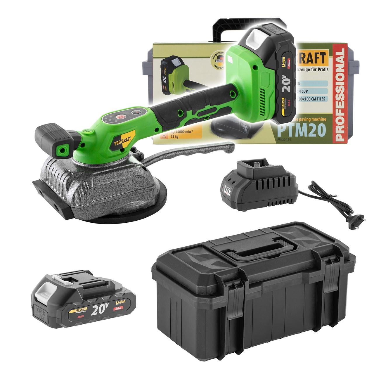 Віброприсоска акумуляторна для плитки ProCraft PTM20 з 1 акб ЗУ