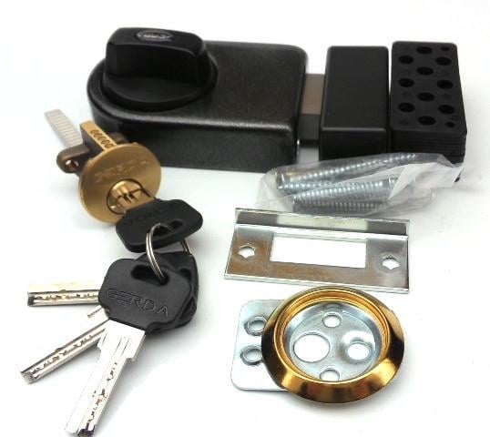 Замок накладной Gerda ZN 200 цилиндр RIM H PLUS Графит (ZN-200) - фото 4