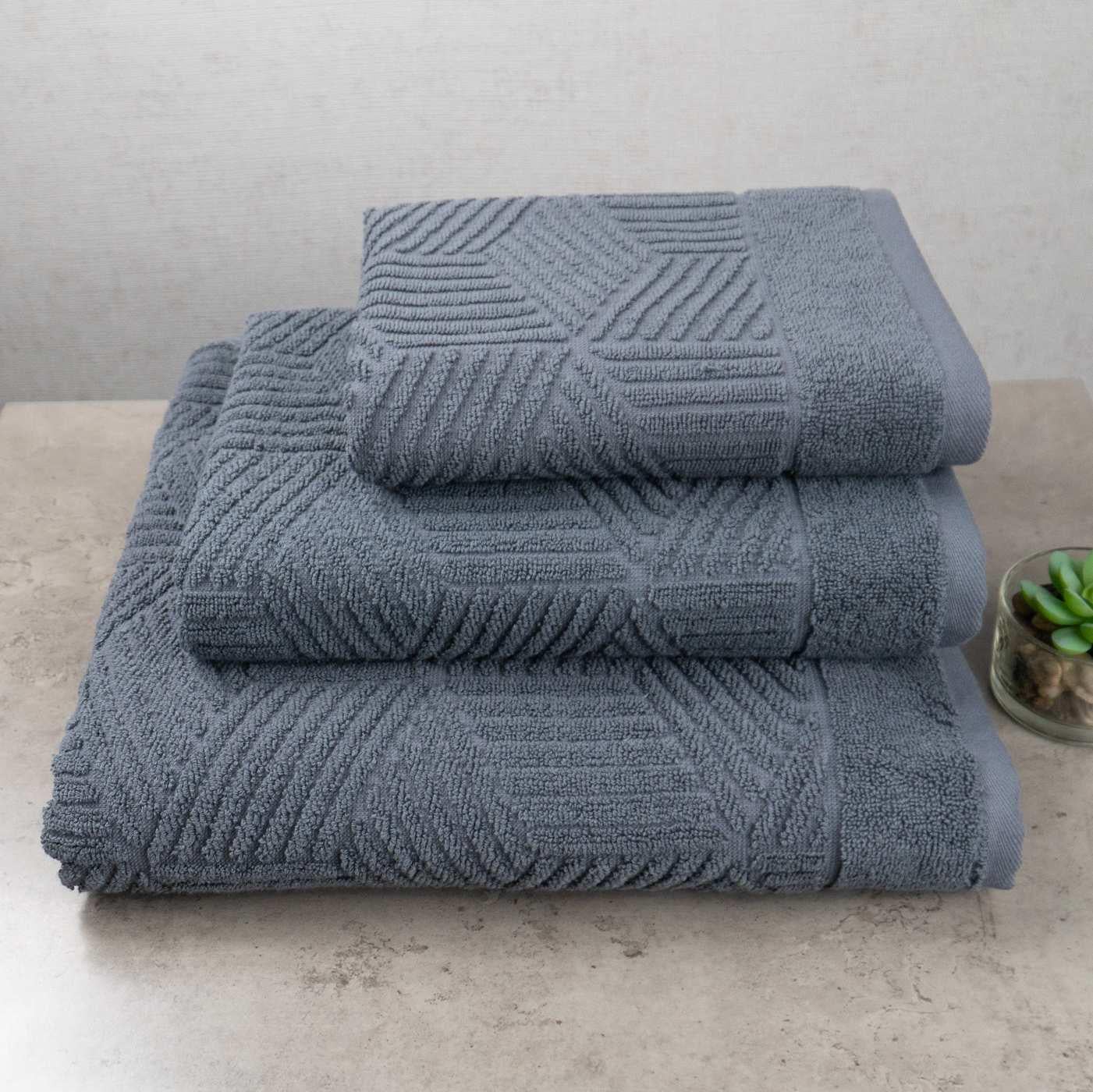 Комплект махровых полотенец GM Textile Уэльс 3 шт. Темно-серый (500-3k-wales-grey)