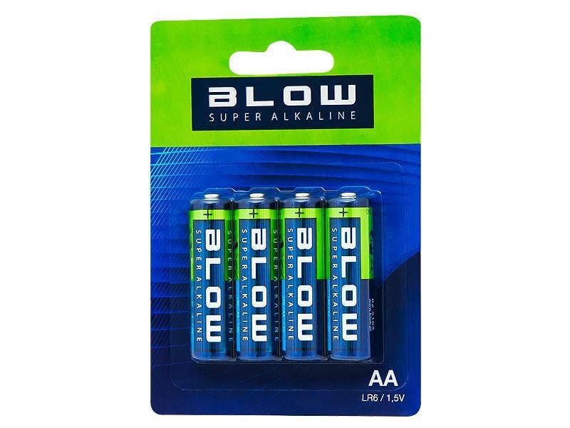 Батарейка BLOW AA SUPER ALKALINE 1,5V R06 щелочная блистер 4 шт. (82-516#)