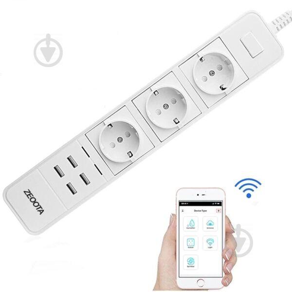 Розумна WiFi розетка з дистанційним керуванням Zeoota PS022 Білий (100318) Розумна WiFi розетка з дистанційним керуванням Zeoota PS022 Білий (100318)