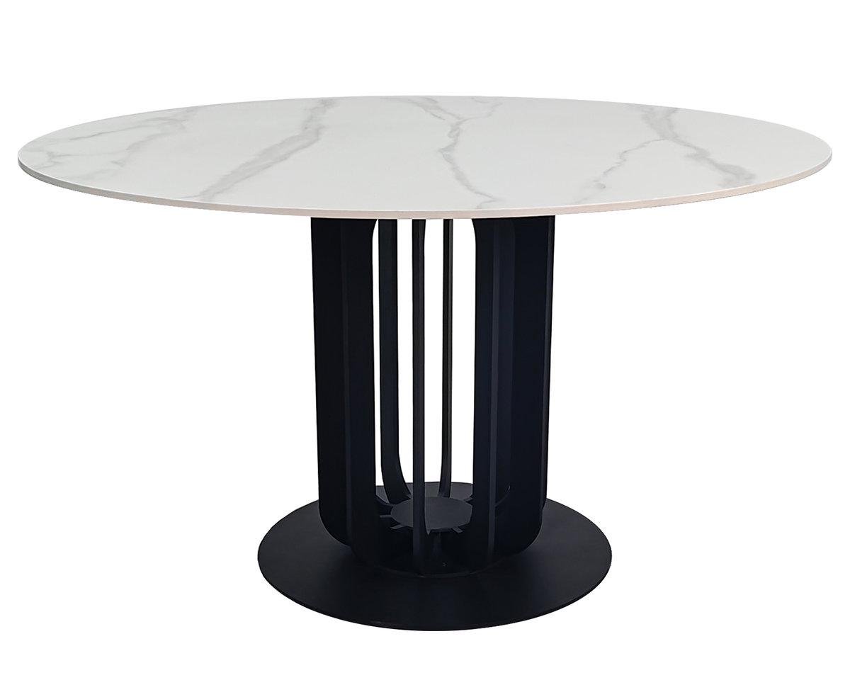 Обеденный стол Intarsio OLYMPIA CERAMIC 130 см Белый матовый/Черный (OLYMPIA130) Обеденный стол Intarsio OLYMPIA CERAMIC 130 см Белый матовый/Черный (OLYMPIA130)