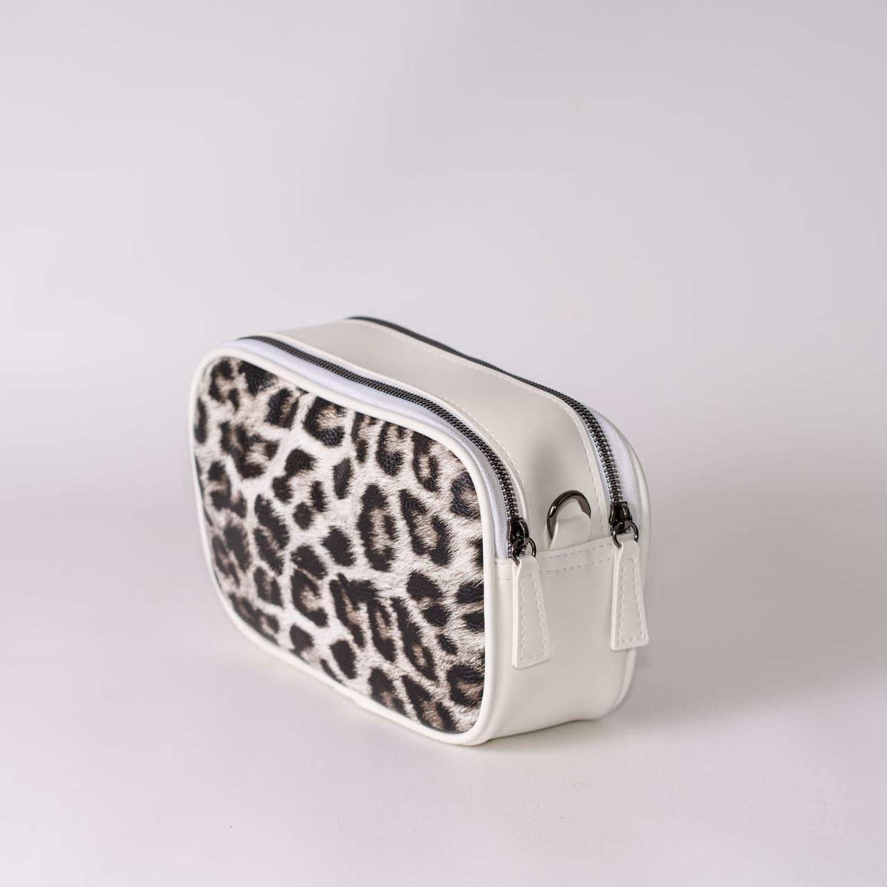 Сумка женская кросс-боди леопардовый XENIA № 43-24 из эко-кожи Белый - фото 3