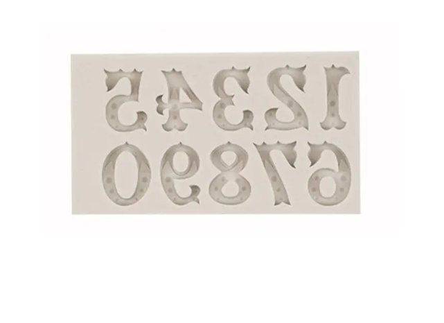 Молд силиконовый Цифры 100x55 мм Розовый (40904)