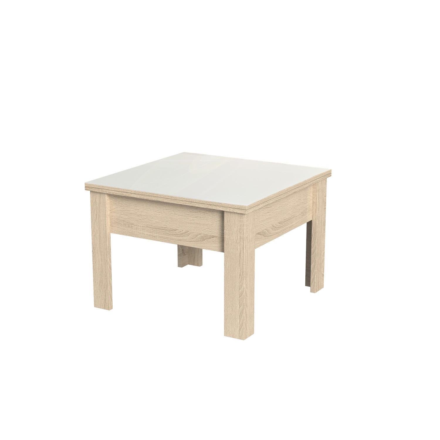 Стол-трансформер Art In Head Comfo Glass 700x574x700 Дуб сонома/Белое стекло (520010408)