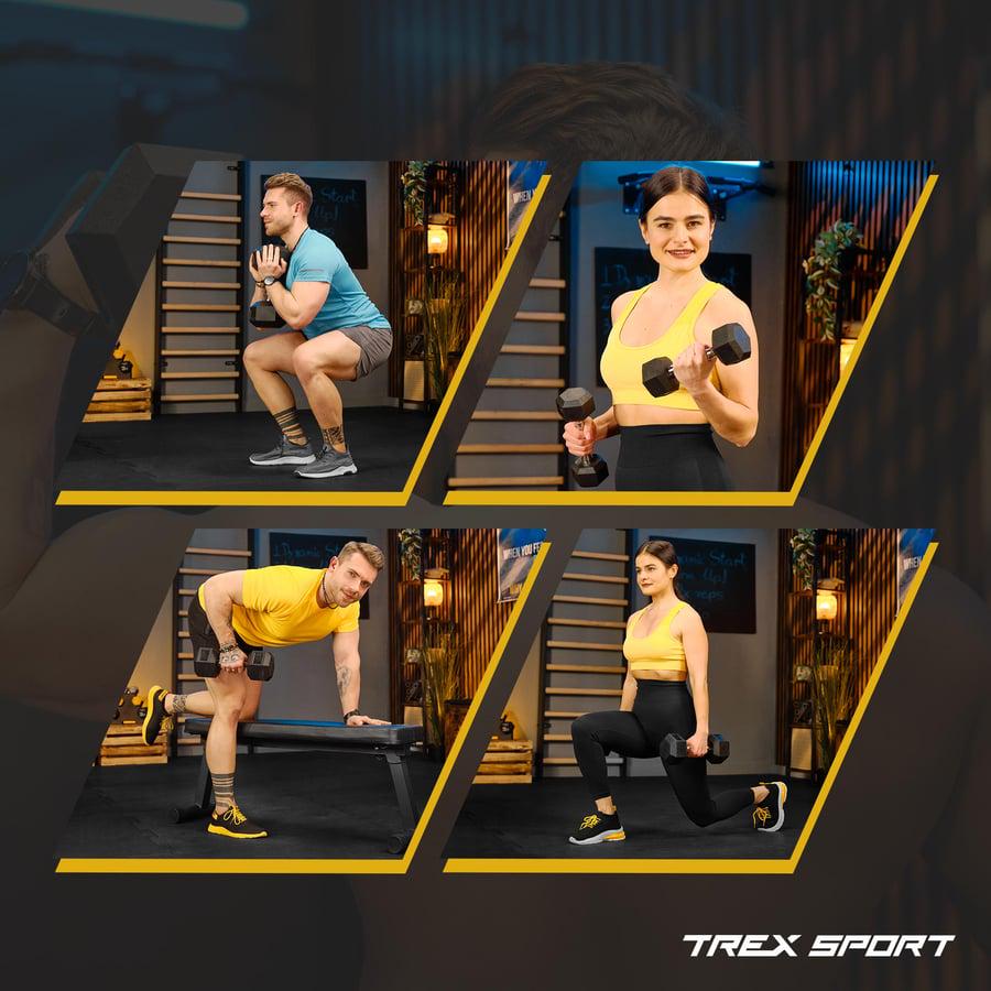 Гантеля шестигранная прорезиненная TREX Sport TX-200RD 20 кг (5193) - фото 4