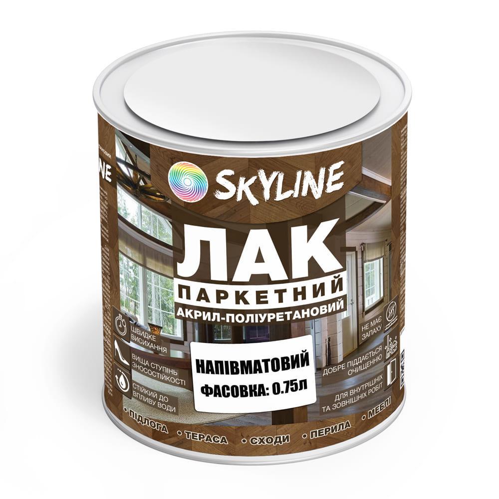 Лак для пола Skyline паркетный акрил-полиуретановый полуматовый 0,75 л - фото 1