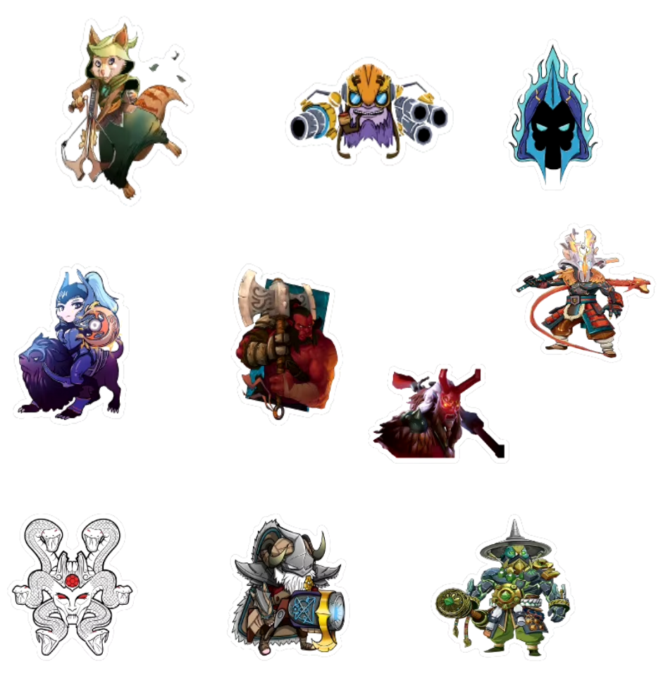 Набор наклеек Dota 2/Варкрафт для гаджета/телефона 10 шт. (10121)