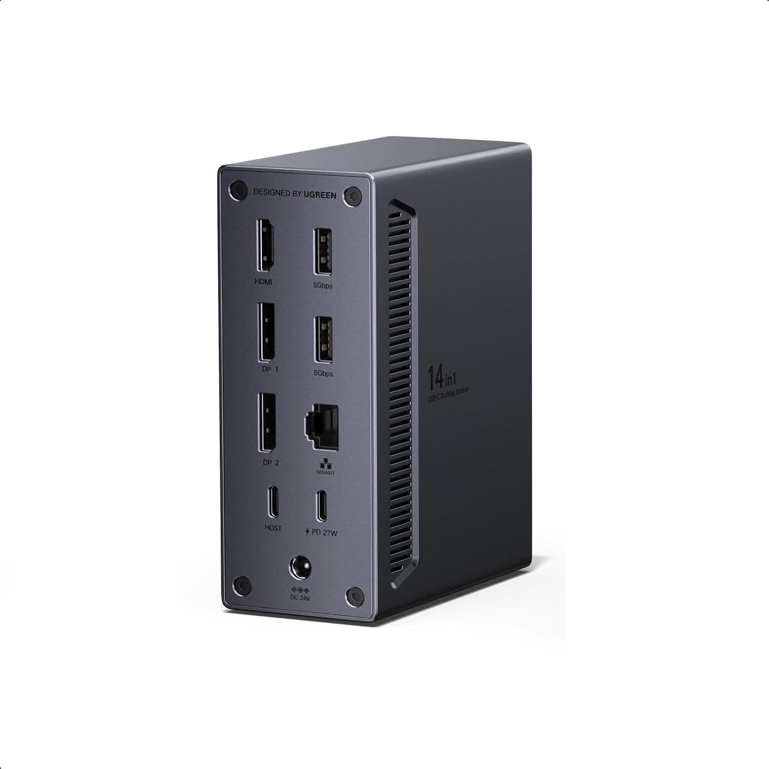 Док-станция 14в1 UGREEN CM843 USB HUB Type-C для подключения к 2xDisplayPort/HDMI/RJ45/USB-A/C PD 3,5 мм SD/TF Grey (85489) Док-станция 14в1 UGREEN CM843 USB HUB Type-C для подключения к 2xDisplayPort/HDMI/RJ45/USB-A/C PD 3,5 мм SD/TF Grey (85489)