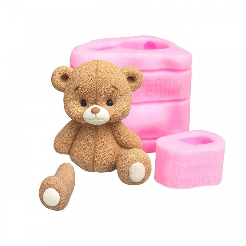 Молд силиконовый Мишка Пухлик сидит (12745)