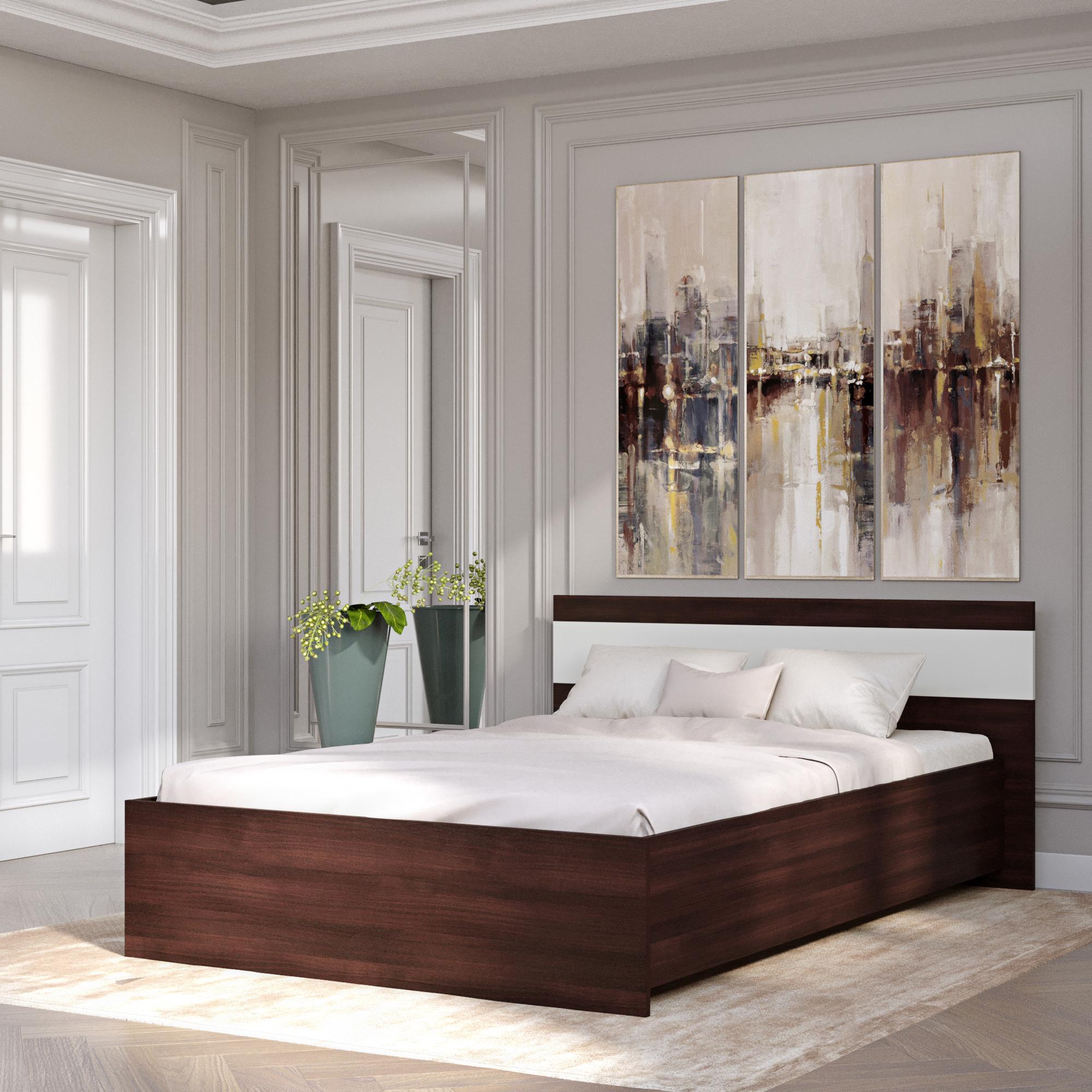 Кровать двуспальная Эверест Соната-1400 140х200 см Венге белый - фото 2