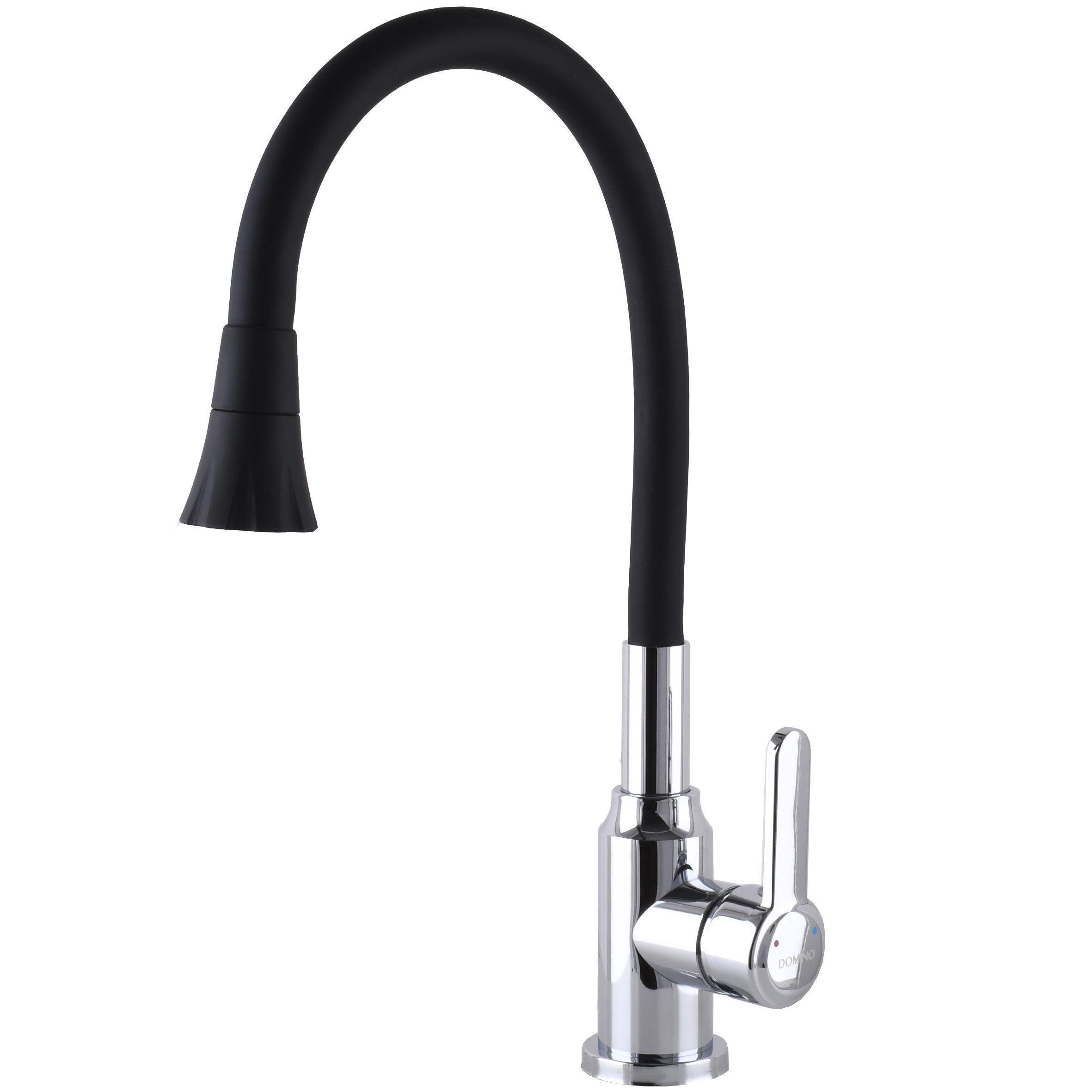 Кран на кухню DOMINO Хром/Чорний (25216)