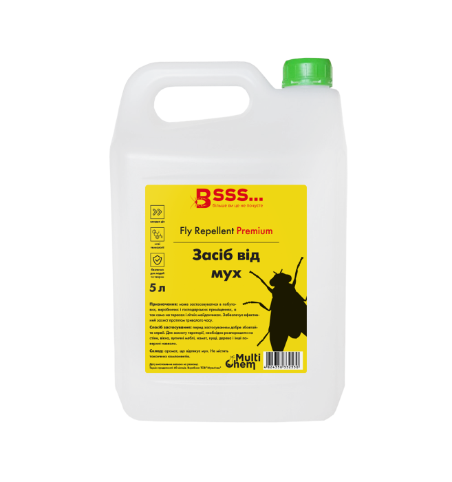 Засіб від мух Fly Repellent Premium 1/100 концентрат для нанесення на одяг та стіни 5 л (120705)