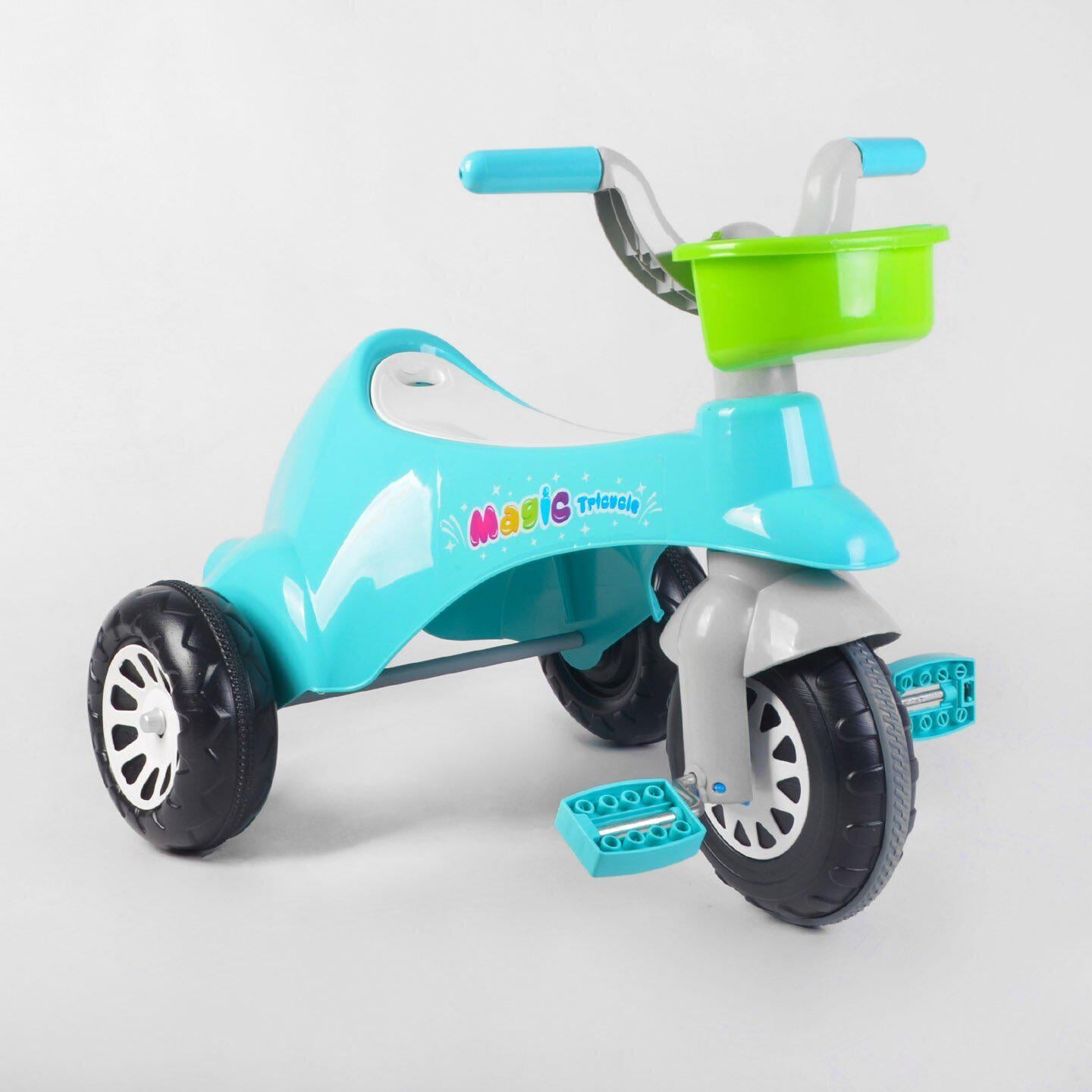 Детский трехколесный велосипед Pilsan Magic Tricycle 07-180 с корзиной Бирюзовый