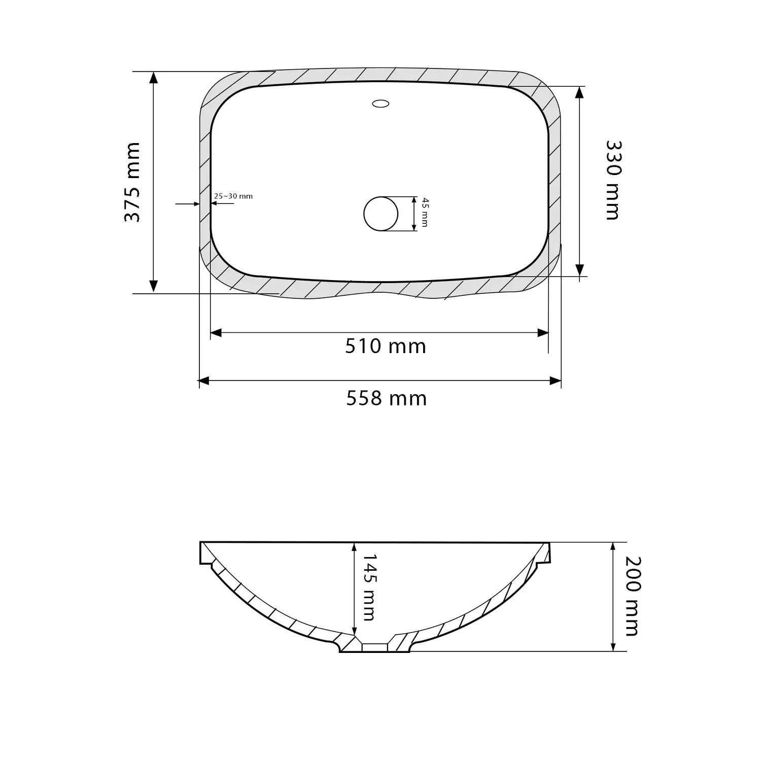 Раковина врезная VBI Moena прямоугольная 375x558 мм Белый (RM-VBI-018028) - фото 5 Раковина врезная VBI Moena прямоугольная 375x558 мм Белый (RM-VBI-018028) - фото 5