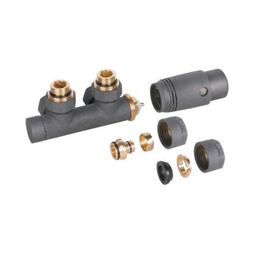 Комплект термостатический Rastas Duoplex 1/2x1/2" для нижнего подключения Антрацит (TPT-83657) Комплект термостатический Rastas Duoplex 1/2x1/2" для нижнего подключения Антрацит (TPT-83657)