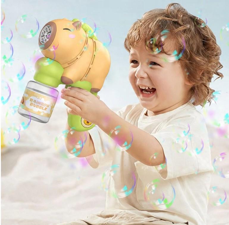 Пистолет игрушка для детей Капибара для мыльных пузырей от батареек ААА автоматический - фото 2 Пистолет игрушка для детей Капибара для мыльных пузырей от батареек ААА автоматический - фото 2