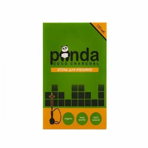 Уголь кокосовый Panda 1 кг/120 куб. в картонной упаковке Green