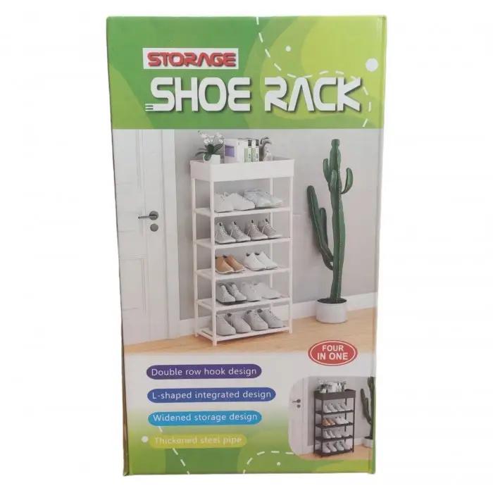 Полиця для взуття 5 ярусів storage shoe rack YH9806-5 Білий - фото 2