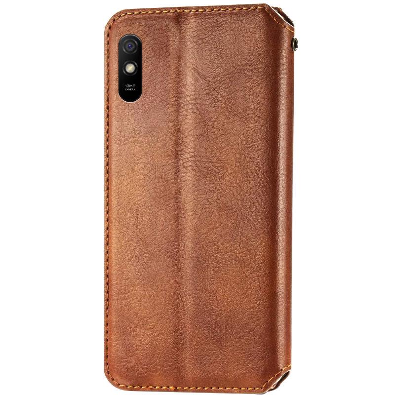 Кожаный чехол книжка GETMAN Cubic (PU) для Xiaomi Redmi 9A Коричневый - фото 5