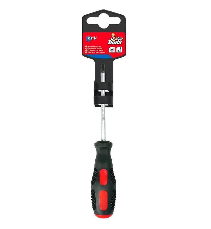 Отвертка крестообразная магнитная Top Tools PH0x75 мм (23681) Отвертка крестообразная магнитная Top Tools PH0x75 мм (23681)