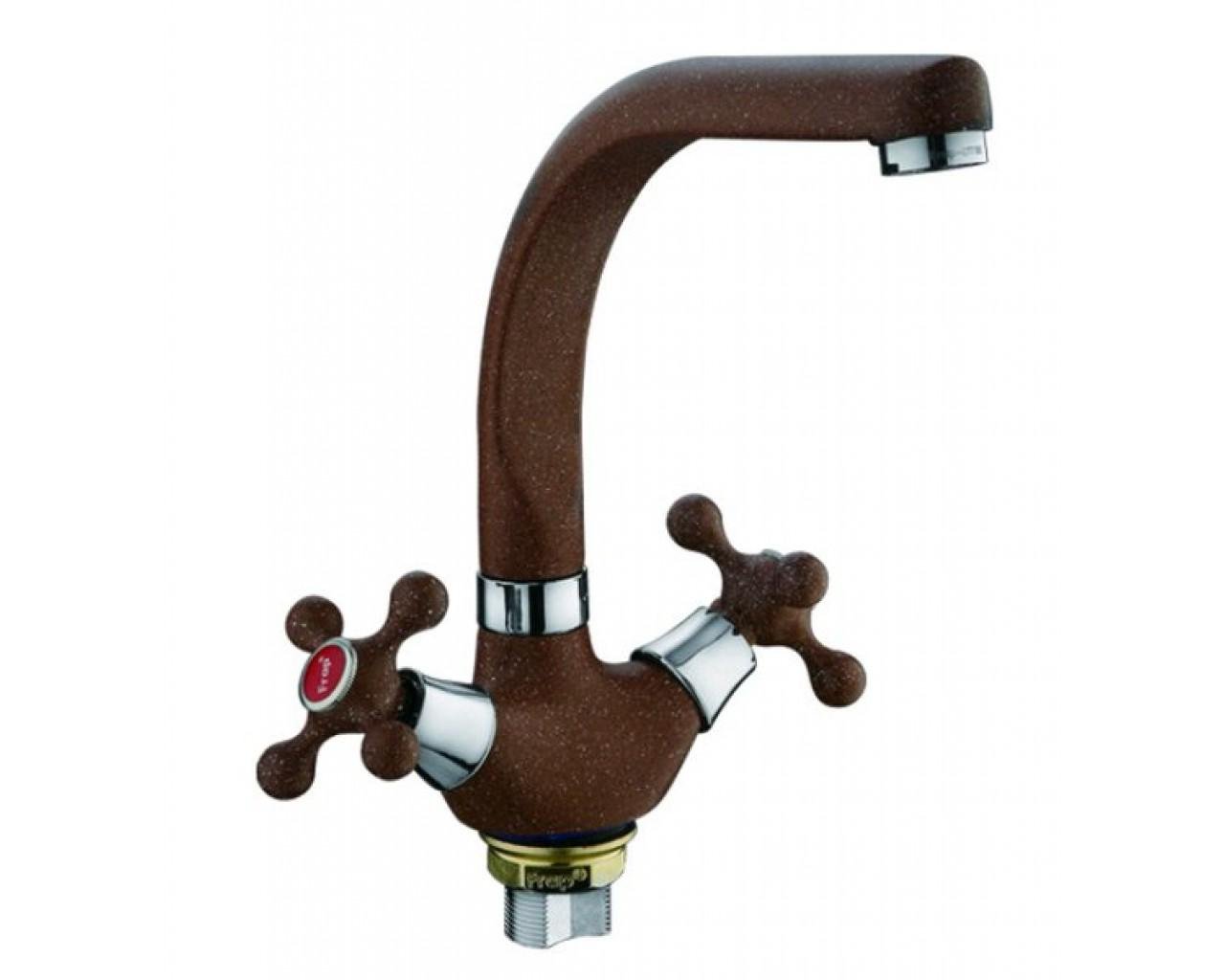 Змішувач для кухні Frap F5408-22 1034141 двовентильний Коричневий (102598) Змішувач для кухні Frap F5408-22 1034141 двовентильний Коричневий (102598)