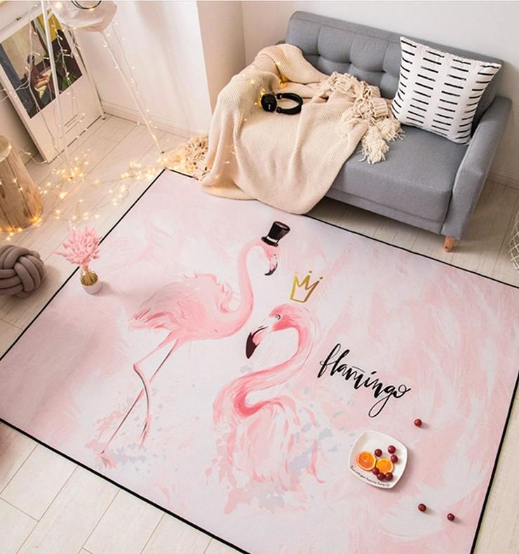 Ковер безворсовый в детскую Фламинго 100х160 см Розовый (L0320.3)