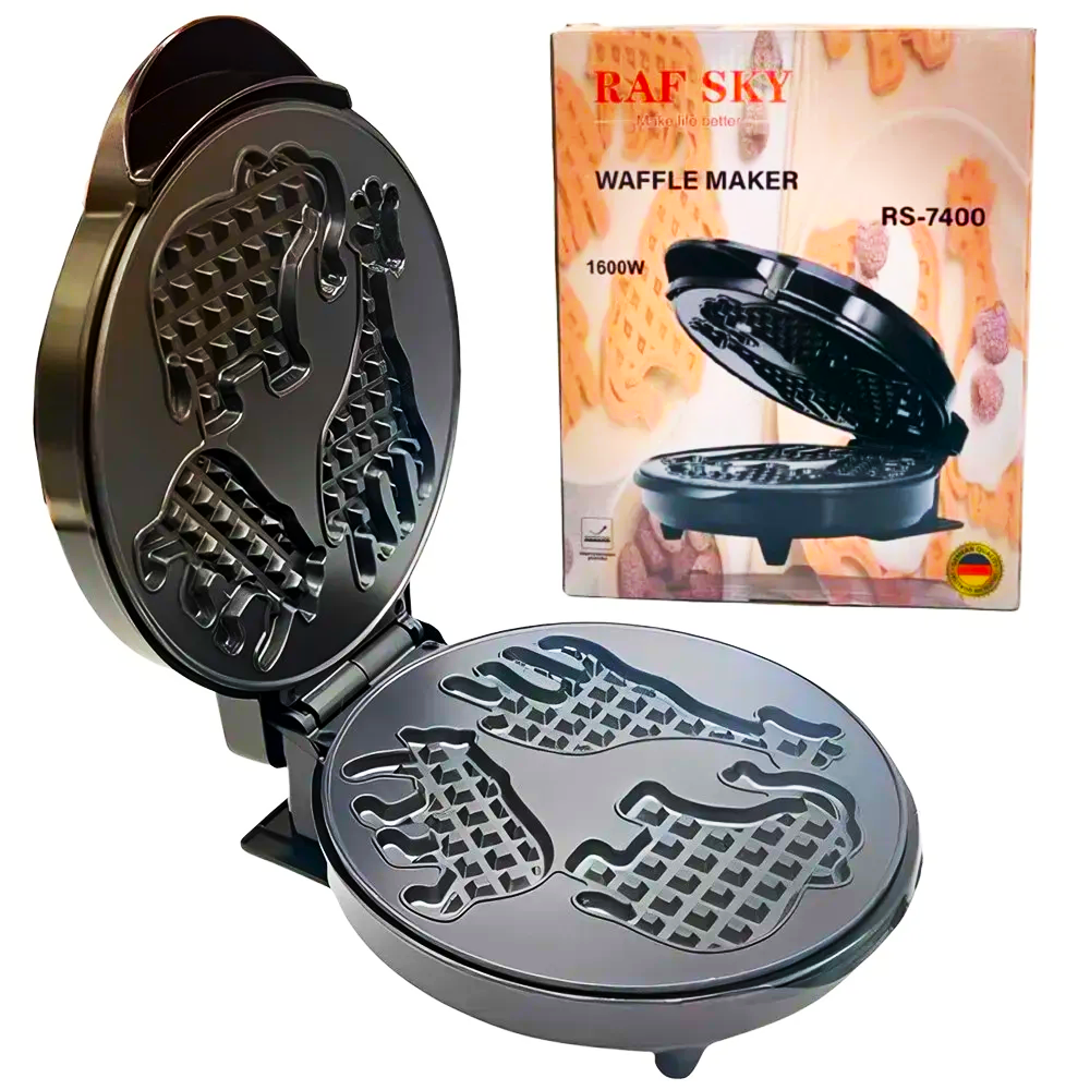 Вафельница электрическая с фигурками животных RS-7400 1600 Вт с антипригарным покрытием (25331394)