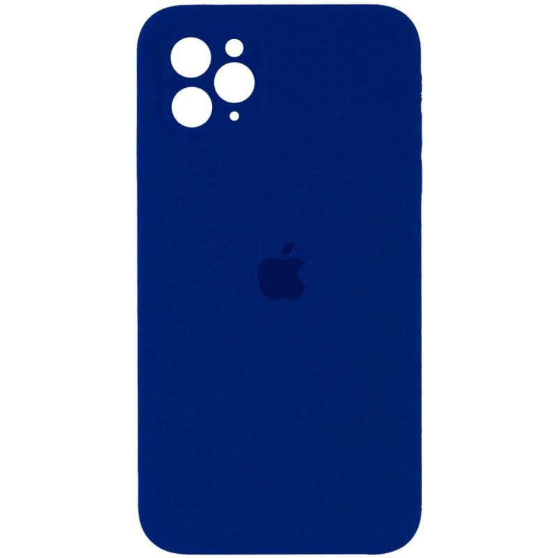 Протиударний чохол Silicone Case Square Full Camera Protective (AA) для Apple iPhone 11 Pro Max (6.5") Синій / Deep navy