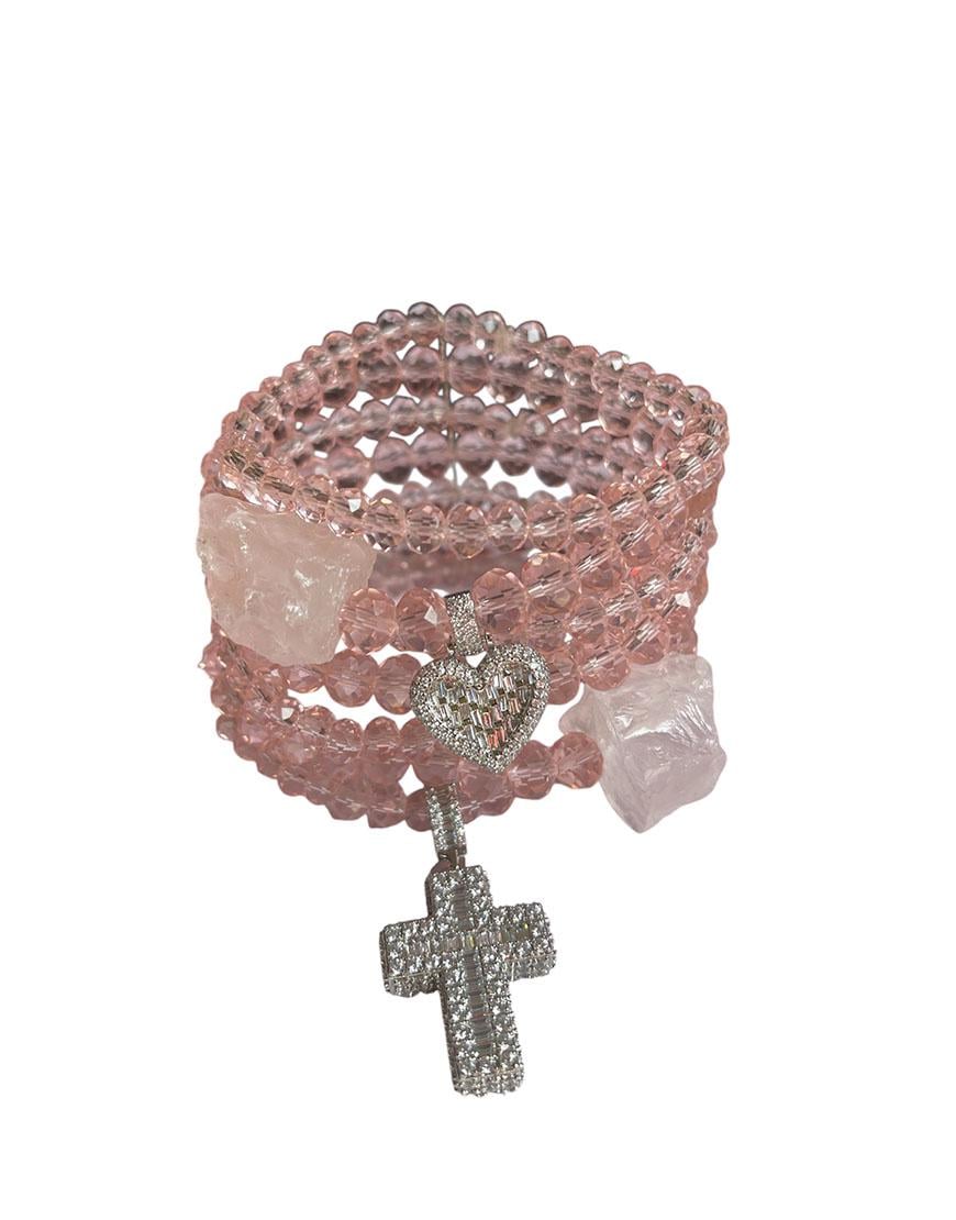 Браслет з підвісками жіночий SMART JEWELRY рожевий One size