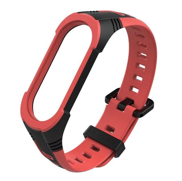 Силиконовый ремешок Primo Mijobs Perfor Classic для фитнес браслета Xiaomi Mi Smart Band 5 Black/Red (1229894510)
