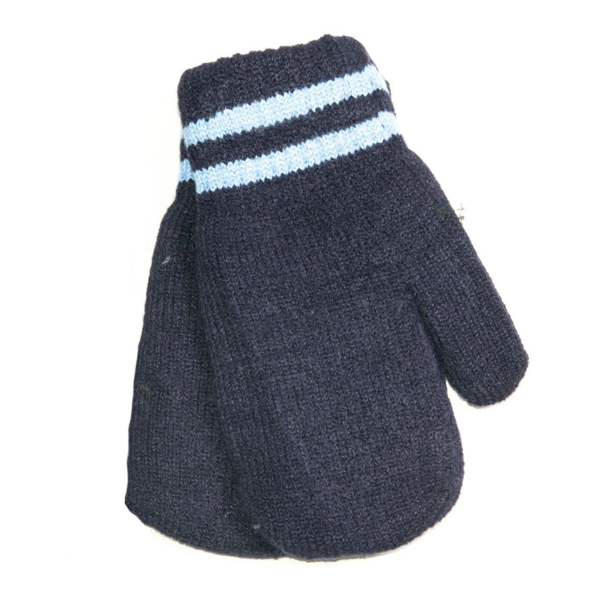 Варежки для мальчика на 7-10 лет №18-5-52 Темно-синий с белым (DR010109)