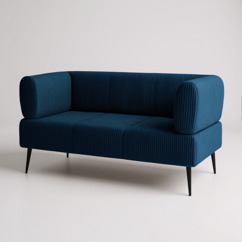 Диван офисный ТОБІ ШО Бенно-1 с подлокотниками 1200х720х750 мм велюр/вельвет Lotus 88/DK Blue (h1ty7837)