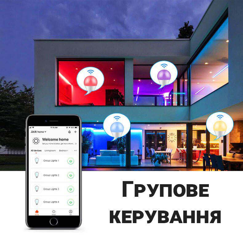 Розумна WiFi LED лампочка USmart Bulb-03w 200-240 V світлодіодна RGB лампа E27 цоколь з підтримкою Tuya - фото 9