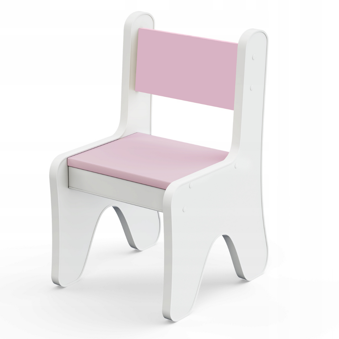 Дитячий стільчик 55х37х33 см Білий/Рожевий (1234022)