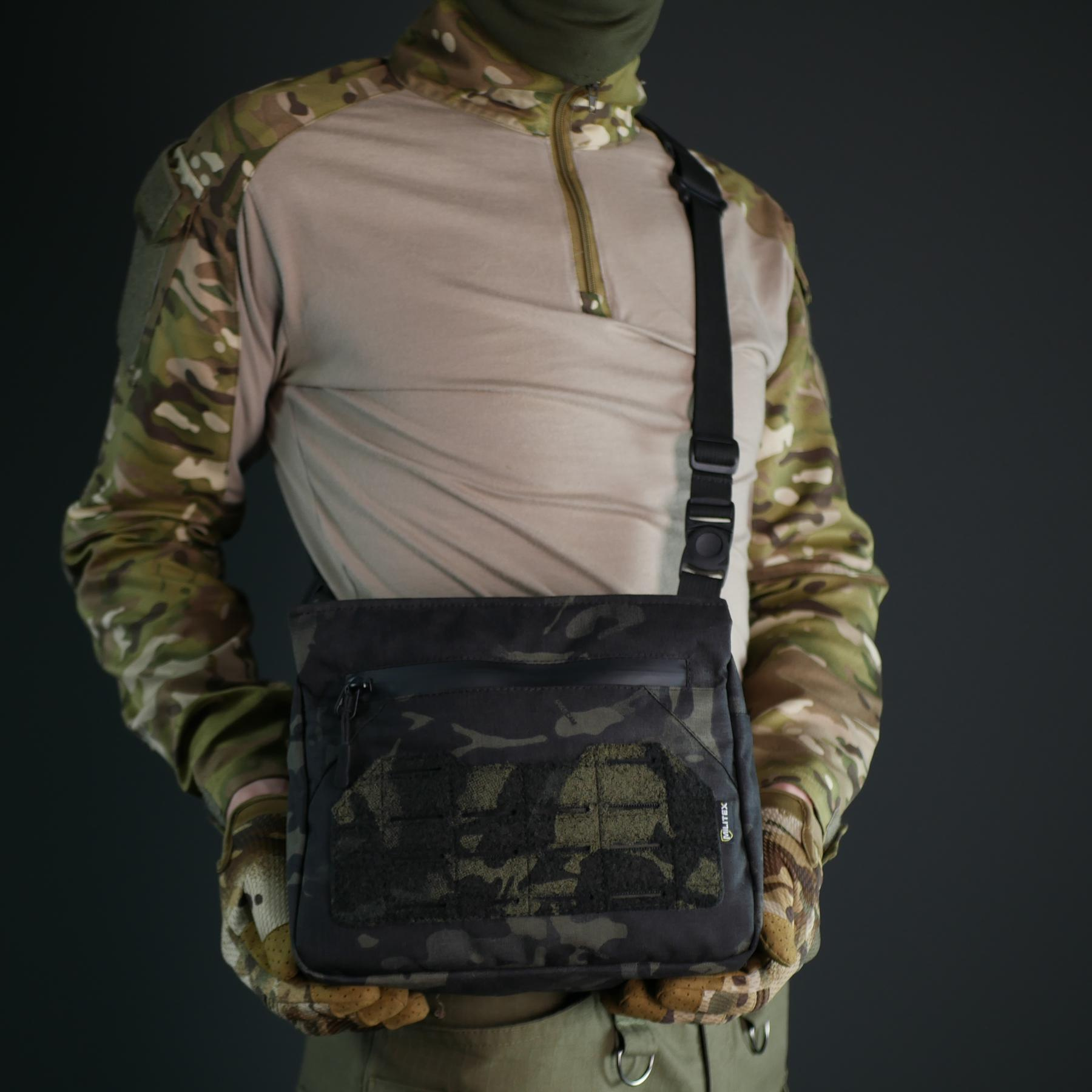 Сумка через плече Militex Tactic City Cordura з покриттям IRR Мультикам/Чорний (27516726) - фото 11 Сумка через плече Militex Tactic City Cordura з покриттям IRR Мультикам/Чорний (27516726) - фото 11