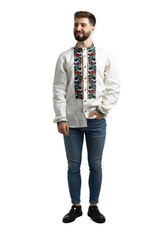 Вишиванка чоловіча р. 48 Вершковий (587) - фото 5