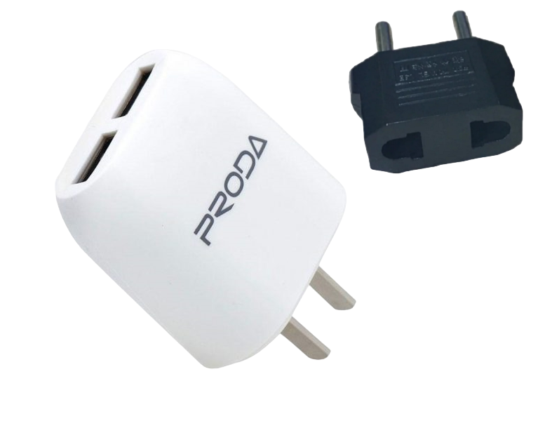 Зарядний пристрій Proda RP-U21 Flat 2,1 A 2 USB 220V вилка тип А Білий (2000700012554) - фото 1