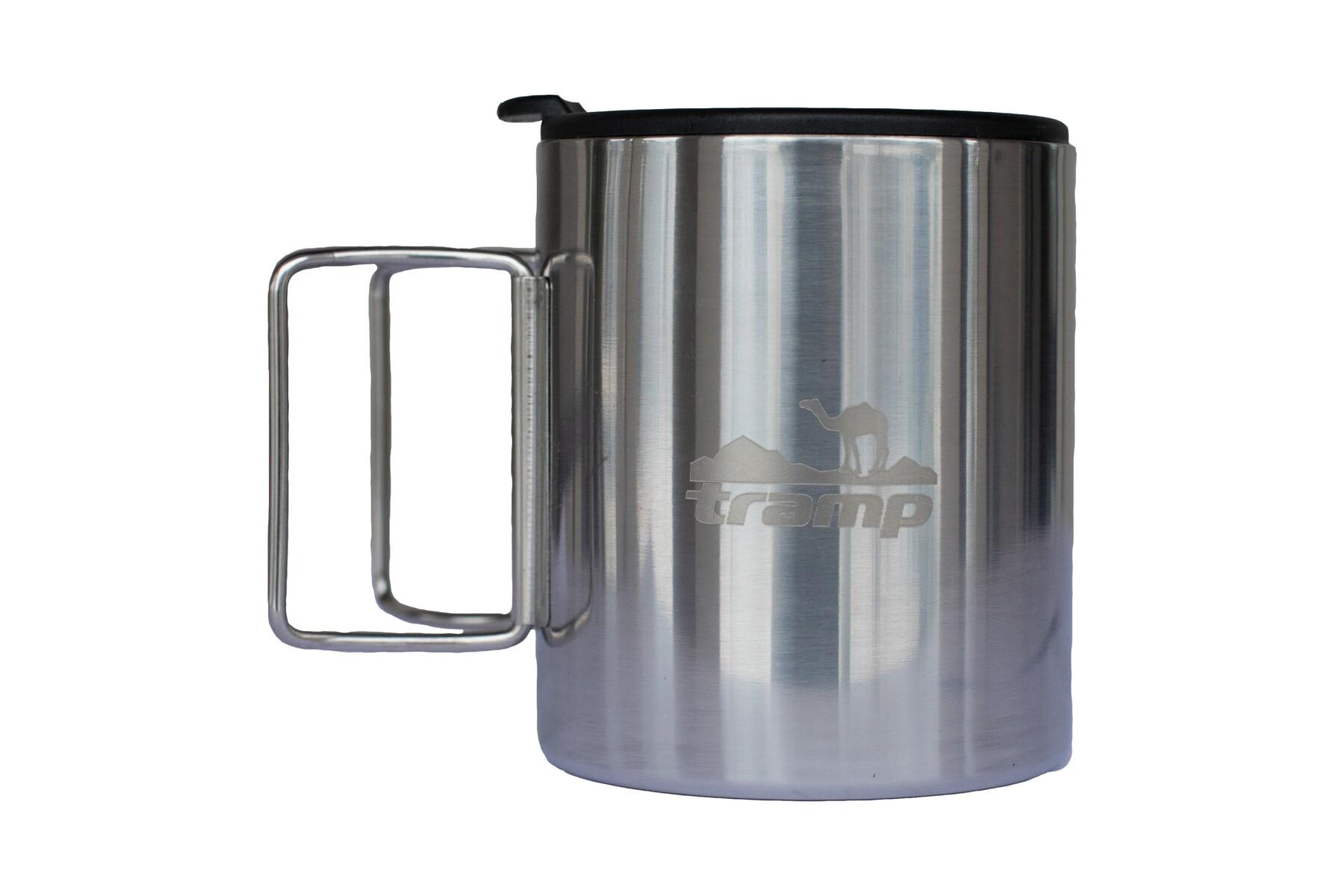 Термокружка со складными ручками Tramp 320 мл с крышкой Серый (1042-TRC-045)